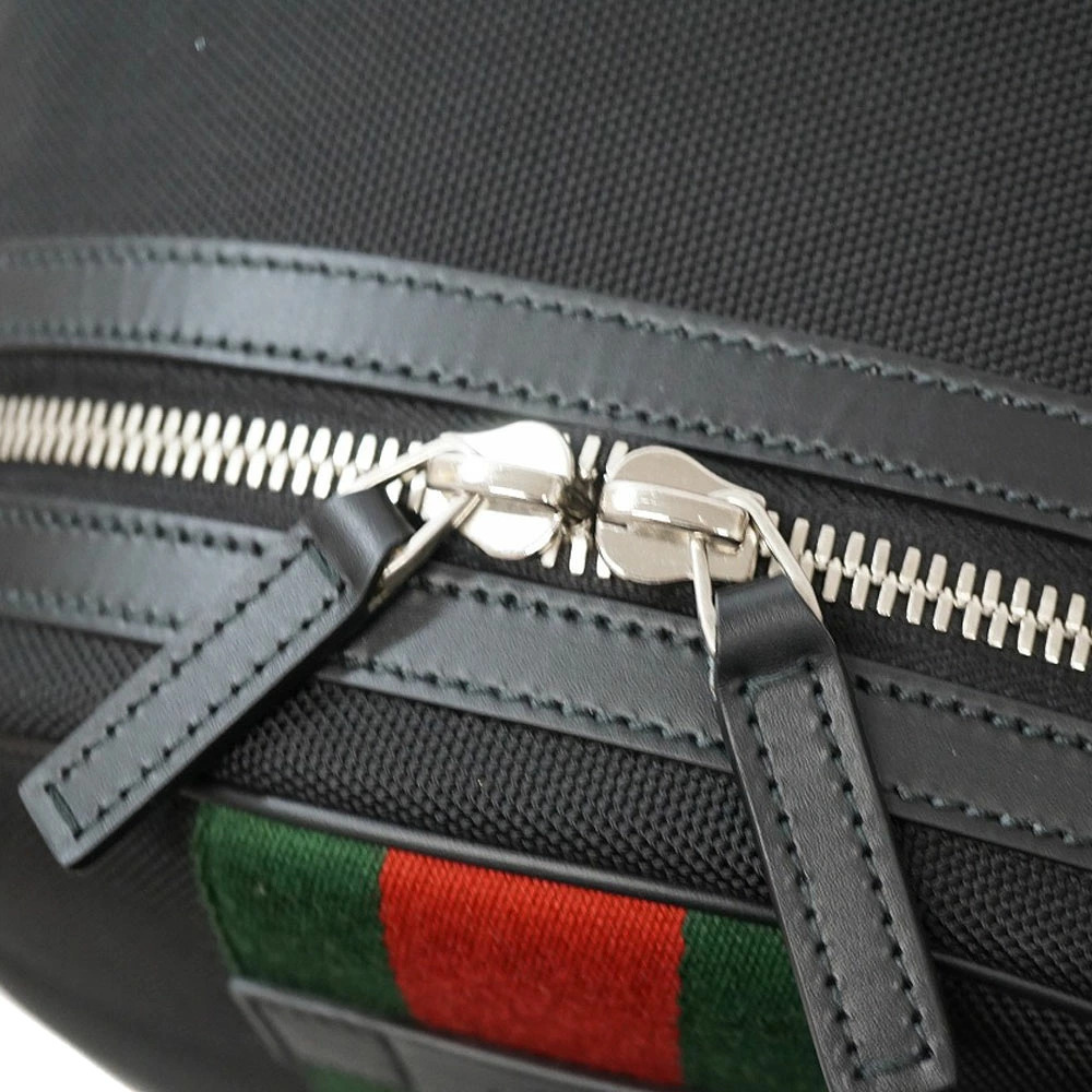 Gucci Leather Sherry Backpack Rucksack Black Daypack - Picture 7 of 11